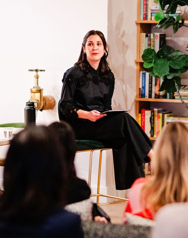 Kalli Prins speaking at a Her Workplace panel